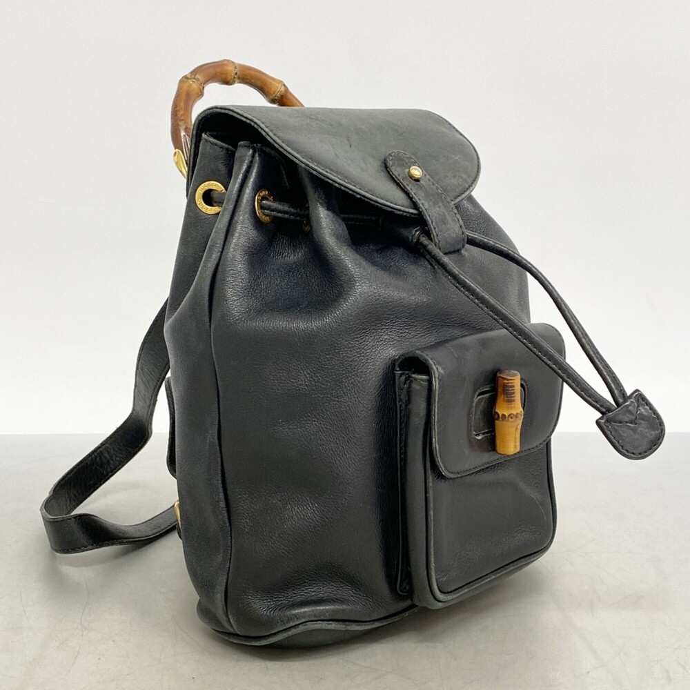 Gucci Bamboo Backpack (003 1705 0030) Leather, Black, Women's - Picture 2 of 16